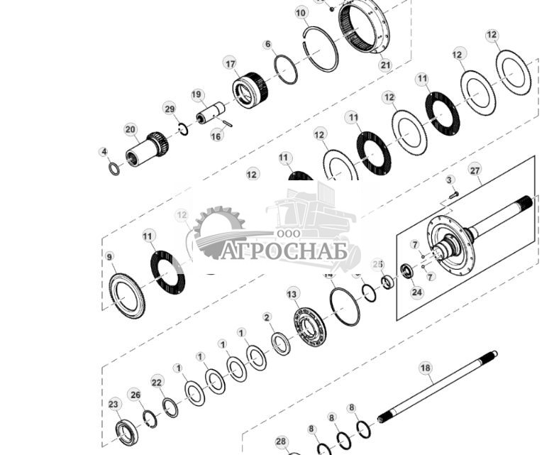 Узел входного вала, редуктор, без планетарной передачи - ST305170 303.jpg